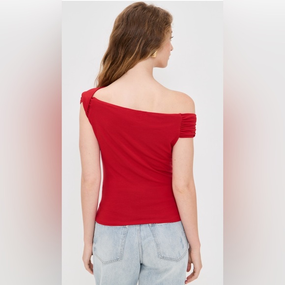 NWT Reformation cello knit top in lipstick red size large - Picture 2 of 9